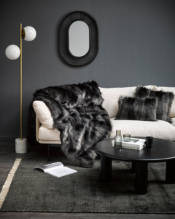 Black Coyote Square Cushion