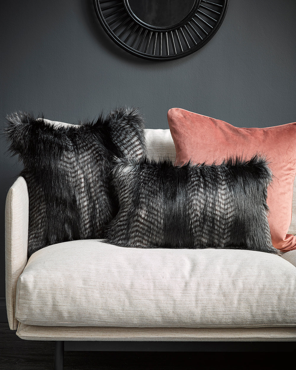 Black Coyote Square Cushion