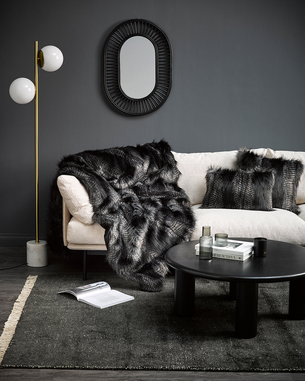 Black Coyote Throw