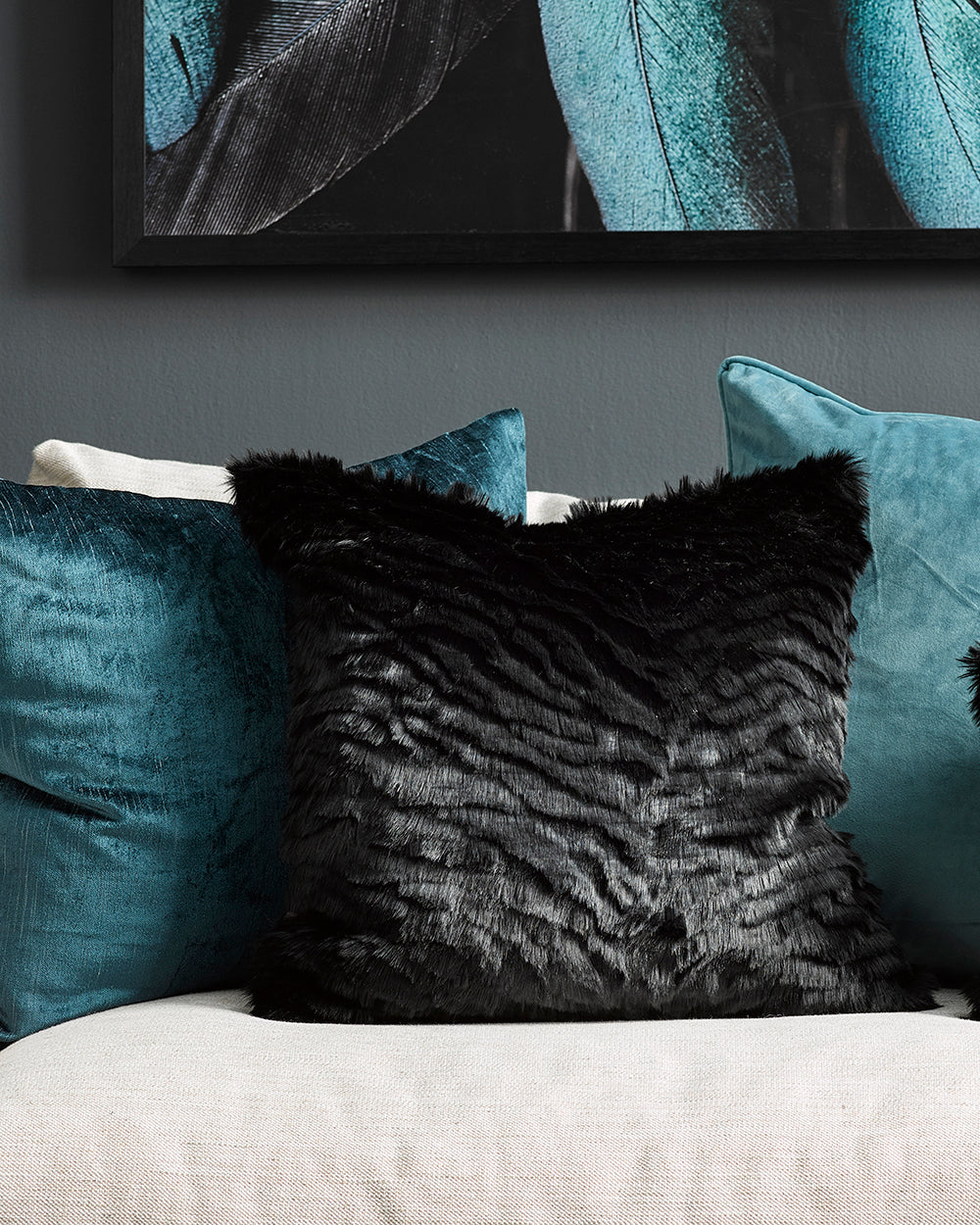 Black Tiger Square Cushion