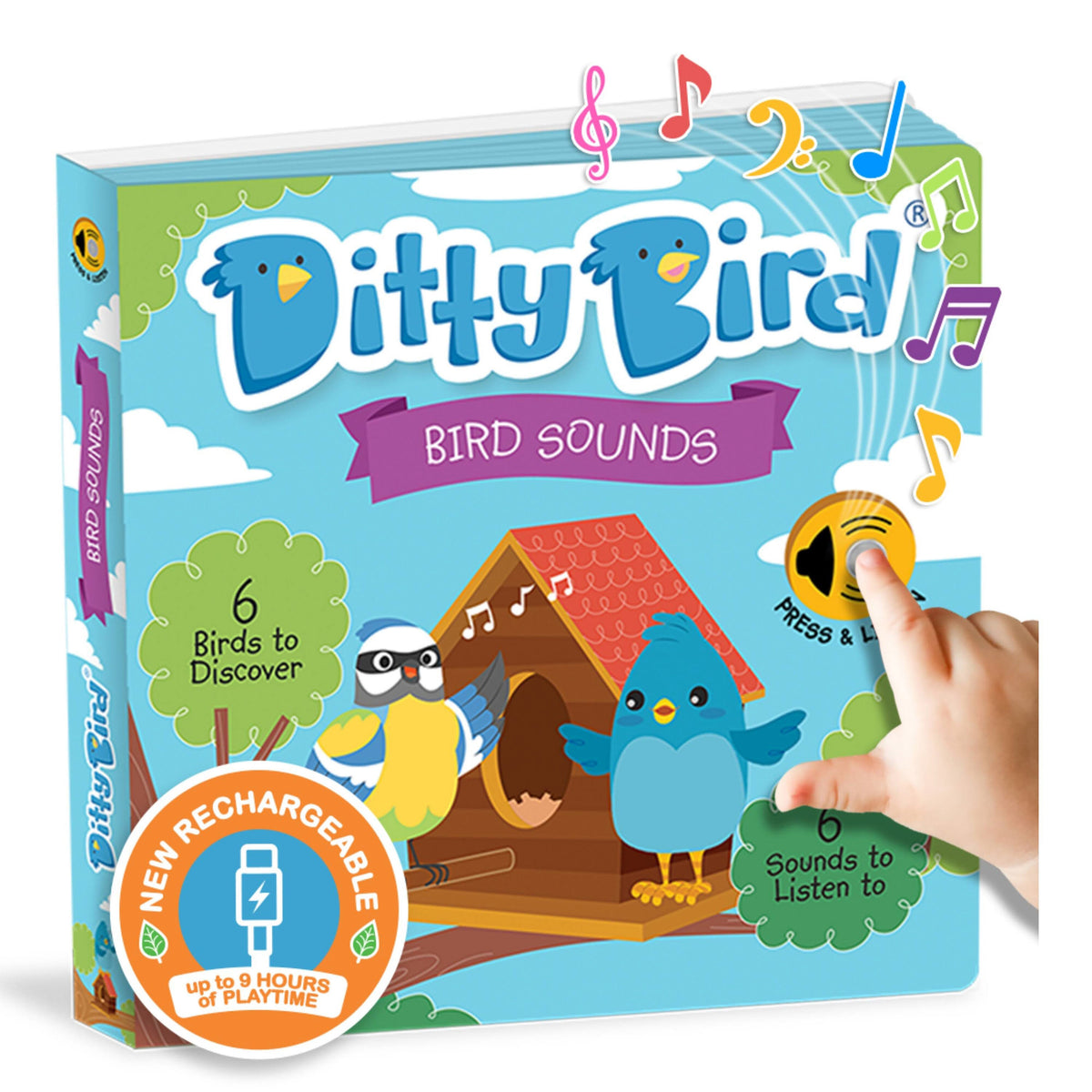 Ditty Bird Bird Sounds USB-C Sound Book Multi-Coloured
