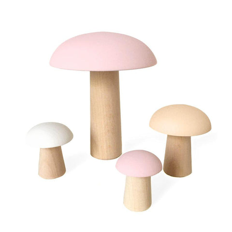 Champignons de Paris Pastel Pinks - Wood Mushrooms Decoration