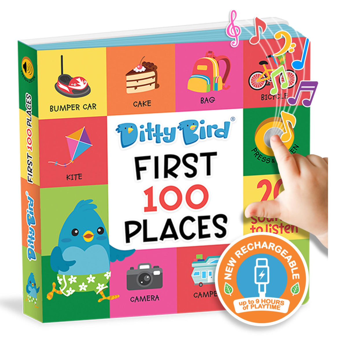 Ditty Bird First 100 Places Multi-Coloured