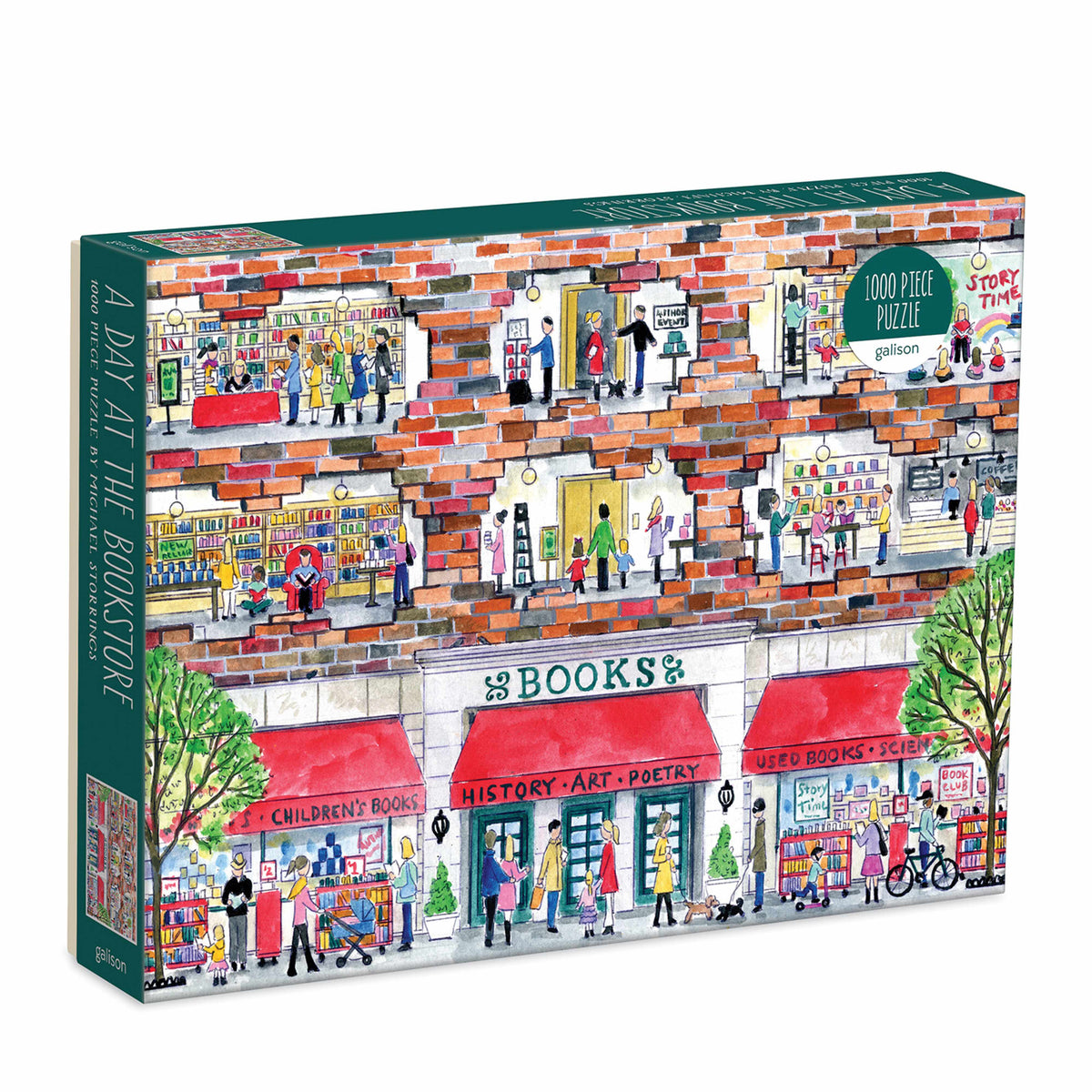 Galison Storrings A Day at the Bookstore Puzzle - 1000pc Multi-Coloured