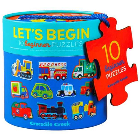 Crocodile Creek Jigsaw | 2pc Let's Begin Puzzle | Vehicles