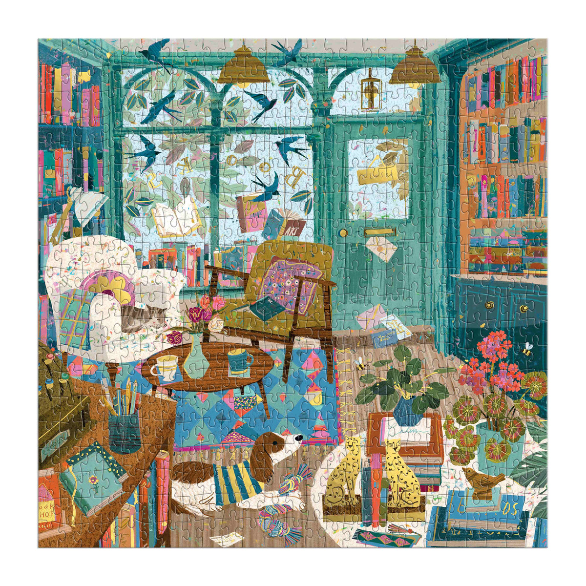 Galison Bookshop Afternoon Foil Puzzle - 500pc Multi-Coloured