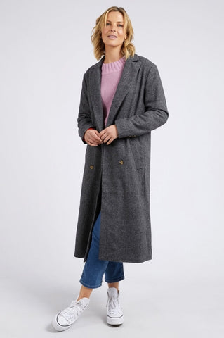 Becky Houndstooth Coat - Charcoal