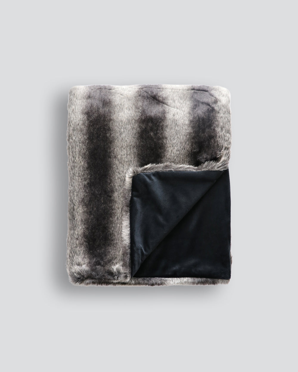 Striped Badger Faux Fur Throw