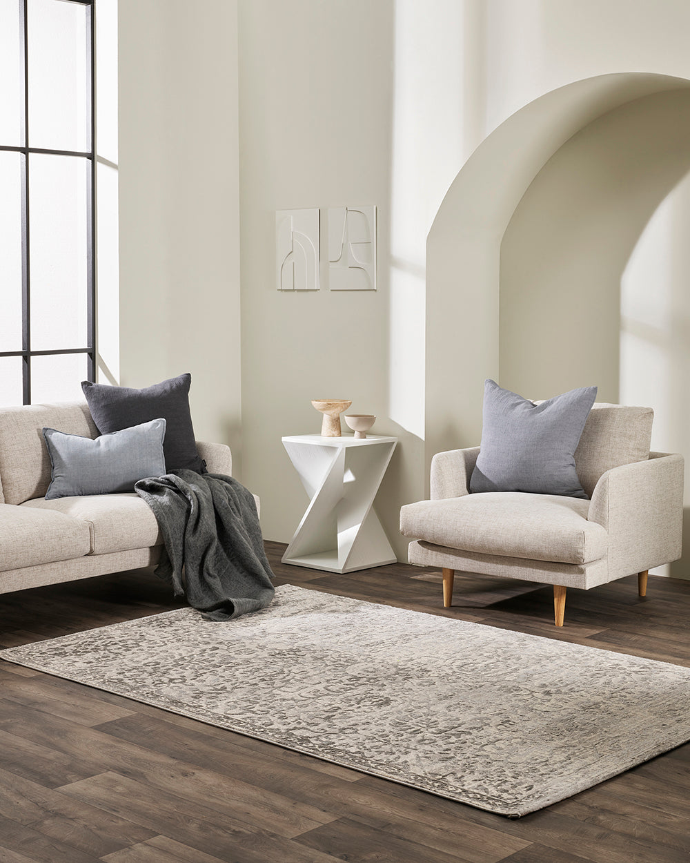Eloise Silver Floor Rug