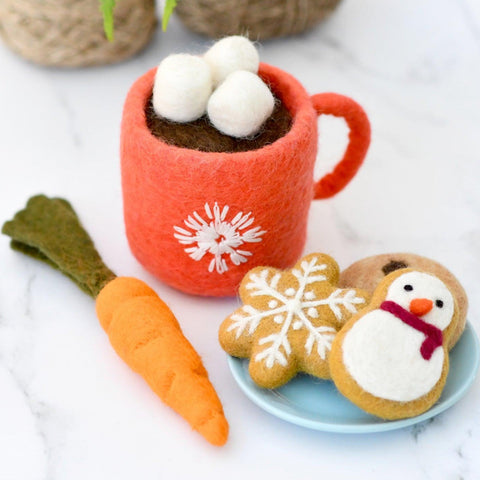 Christmas Felt Santa's Snacks with Red Hot Chocolate Cup