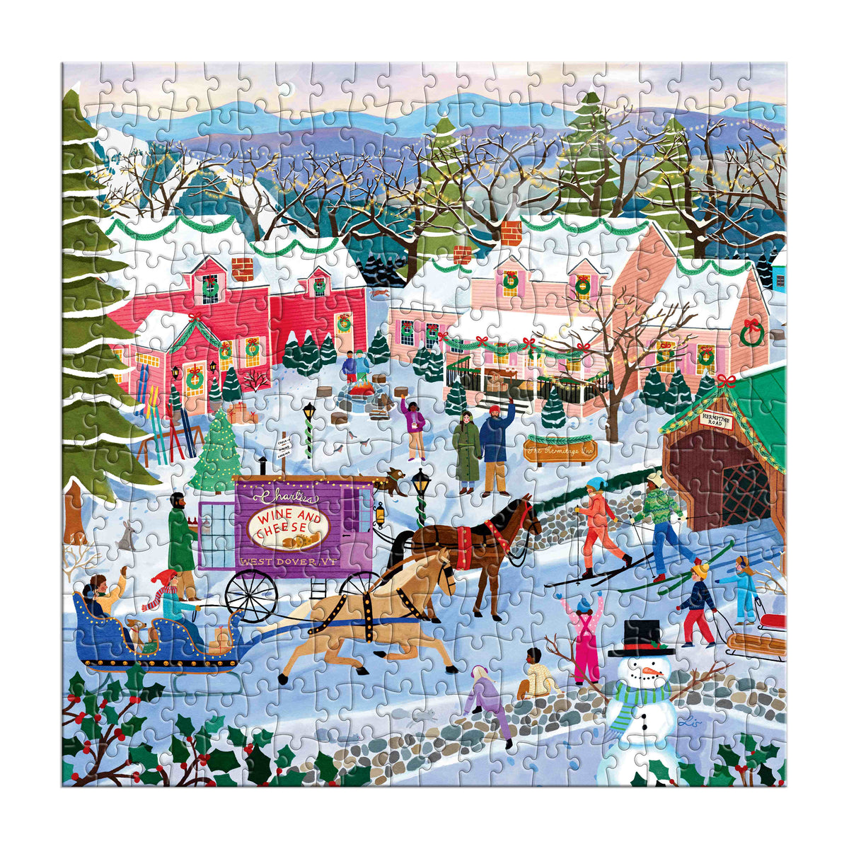 Galison Little Winter Town Puzzle - 300pc Multi-Coloured