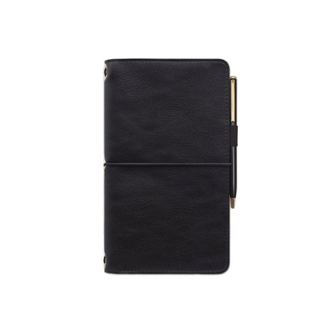 Black Vegan Leather Folio with Pen