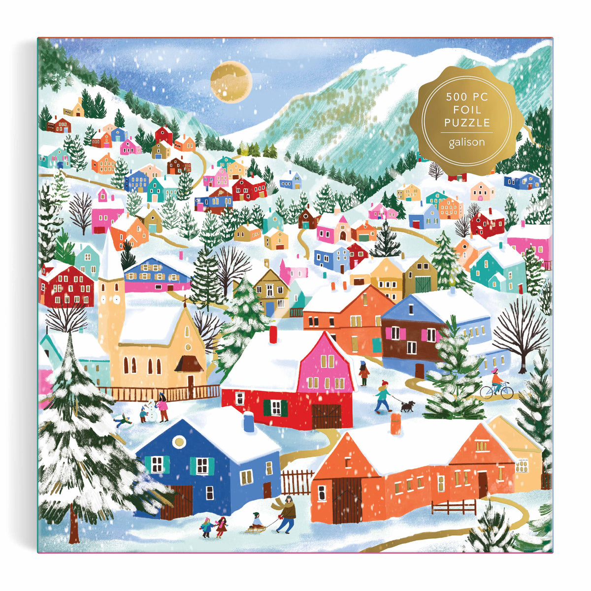 Galison Swiss Alpine Village Foil Puzzle - 500pc Multi-Coloured