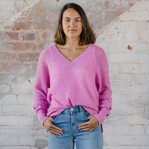 Hello Friday Sophia Sweater Violet - Medium/Large