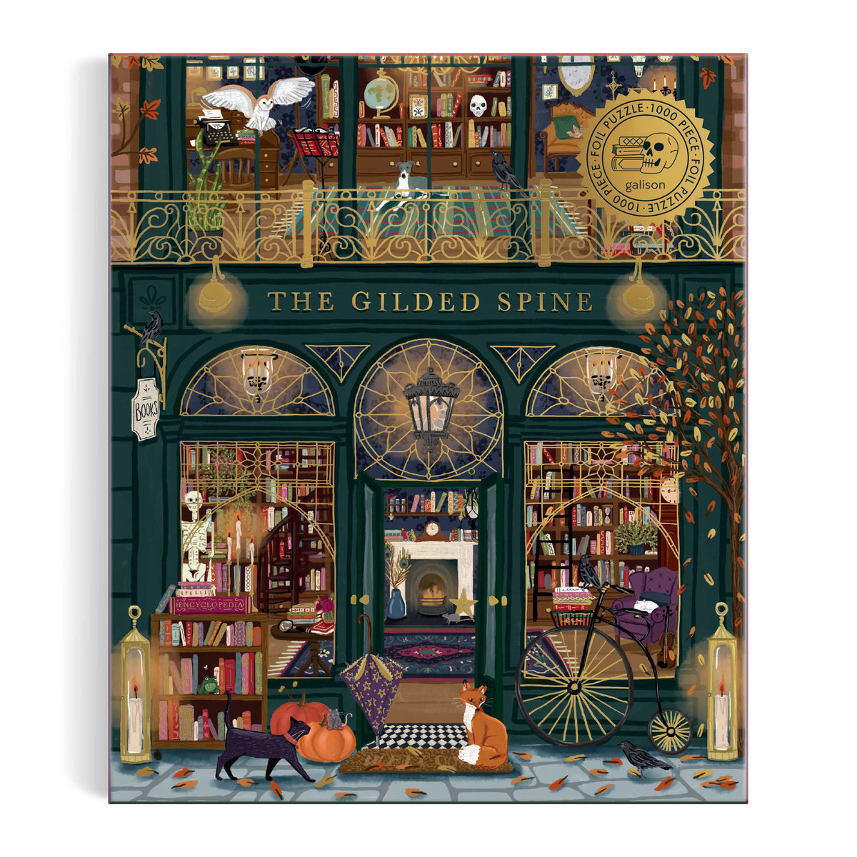 Galison The Gilded Spine Foil Puzzle - 1000pc Multi-Coloured