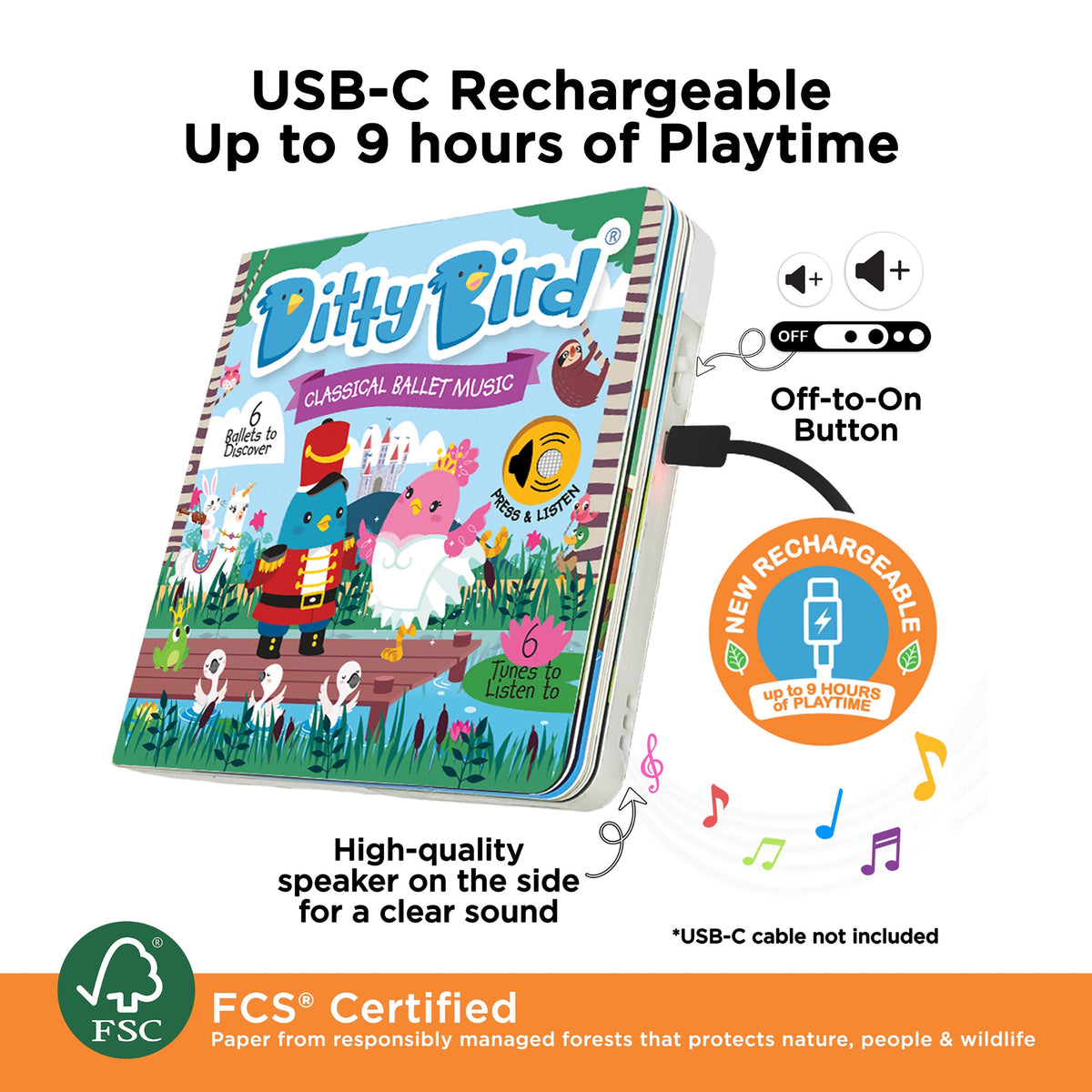 Ditty Bird Classical Ballet Music Multi-Coloured