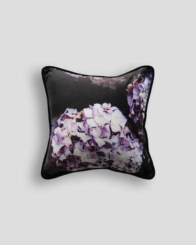 Dark Botanic Hydrangea Cushion