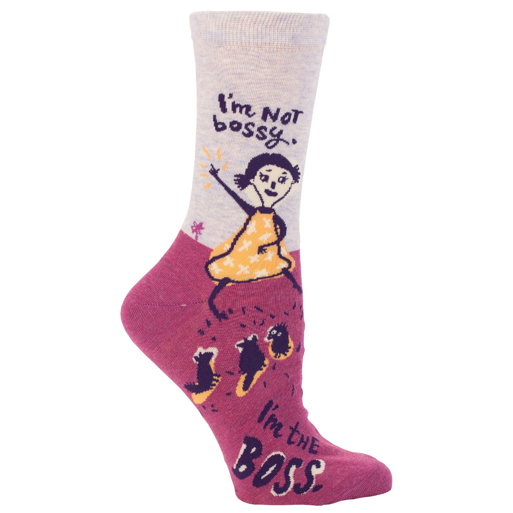 Blue Q Socks – Women's Crew – I'm Not Bossy