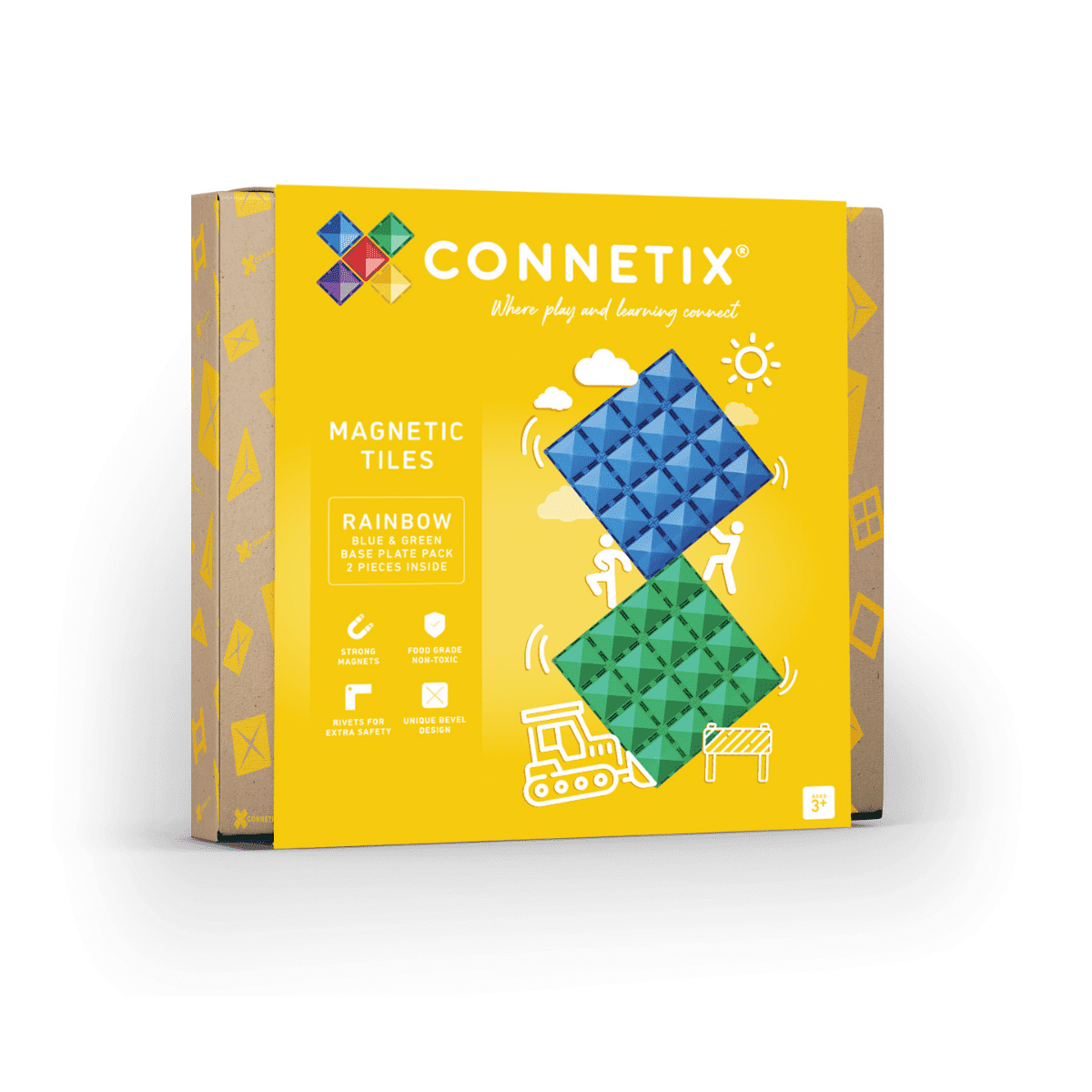 Connetix | 2 Piece Base Plate Pack Blue & Green