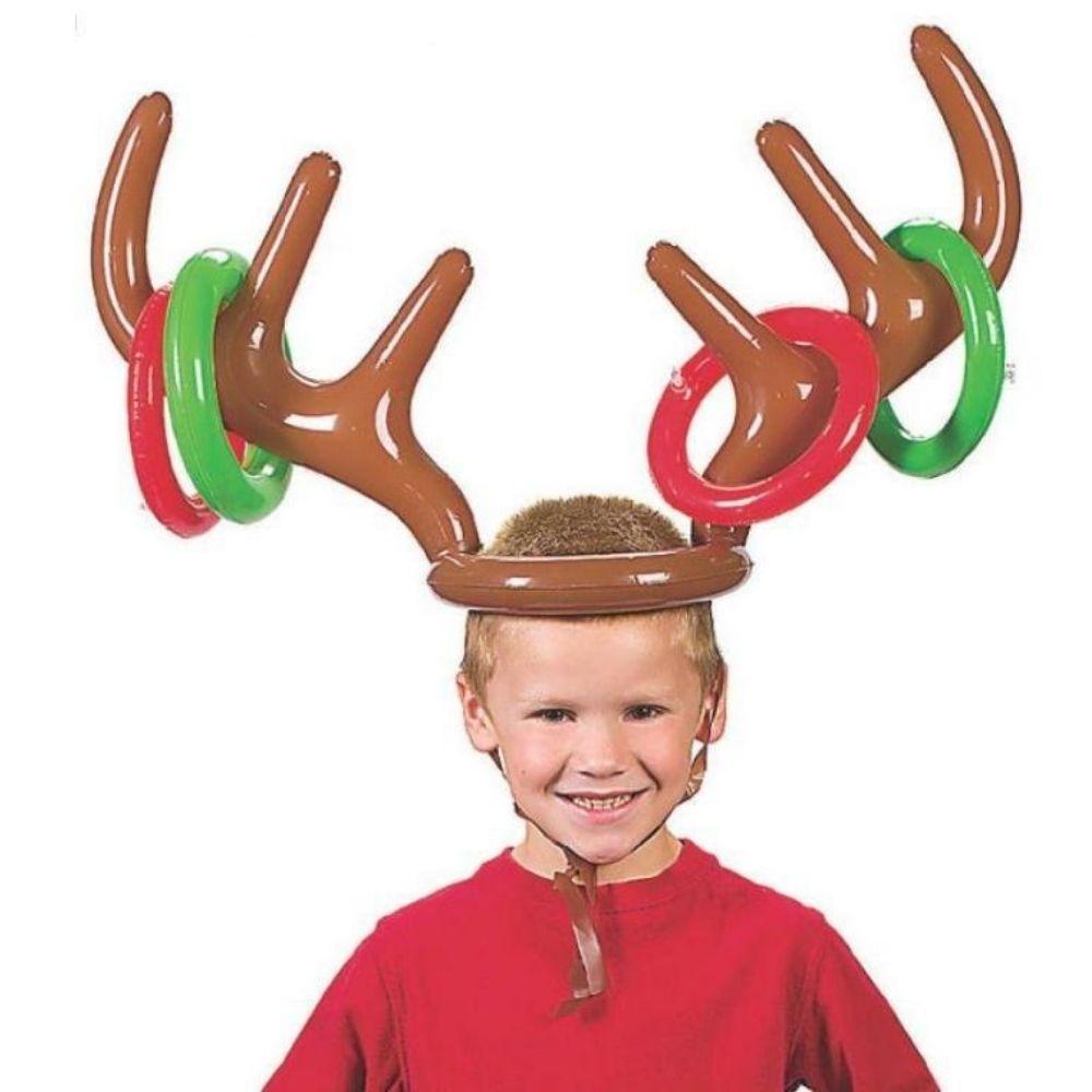 Inflatable Reindeer Antlers Ring Toss Game