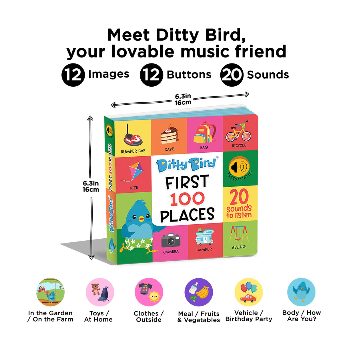 Ditty Bird First 100 Places Multi-Coloured