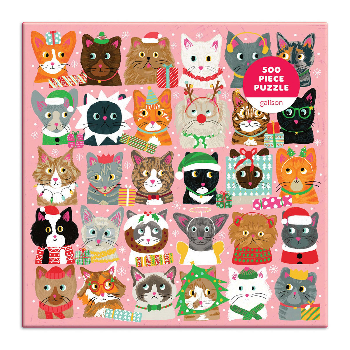 Galison Festive Fur Balls Puzzle - 500pc Multi-Coloured