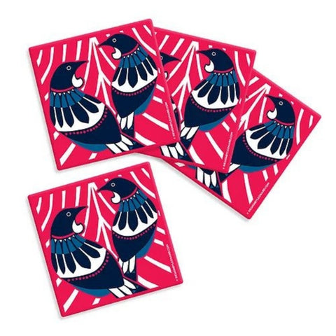 DBL Kiwiana Coaster Set - Scandi Inspired Tui