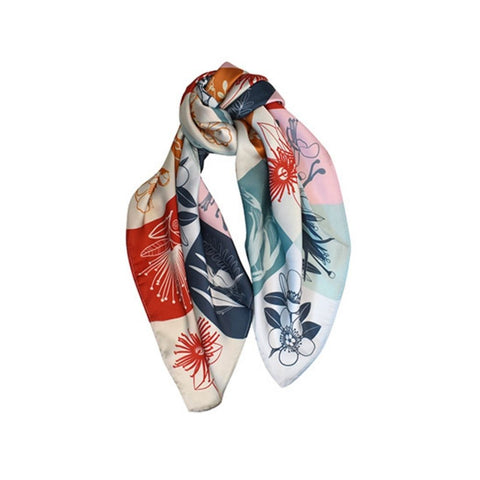 Designer Kiwiana Scarf - NZ Flora