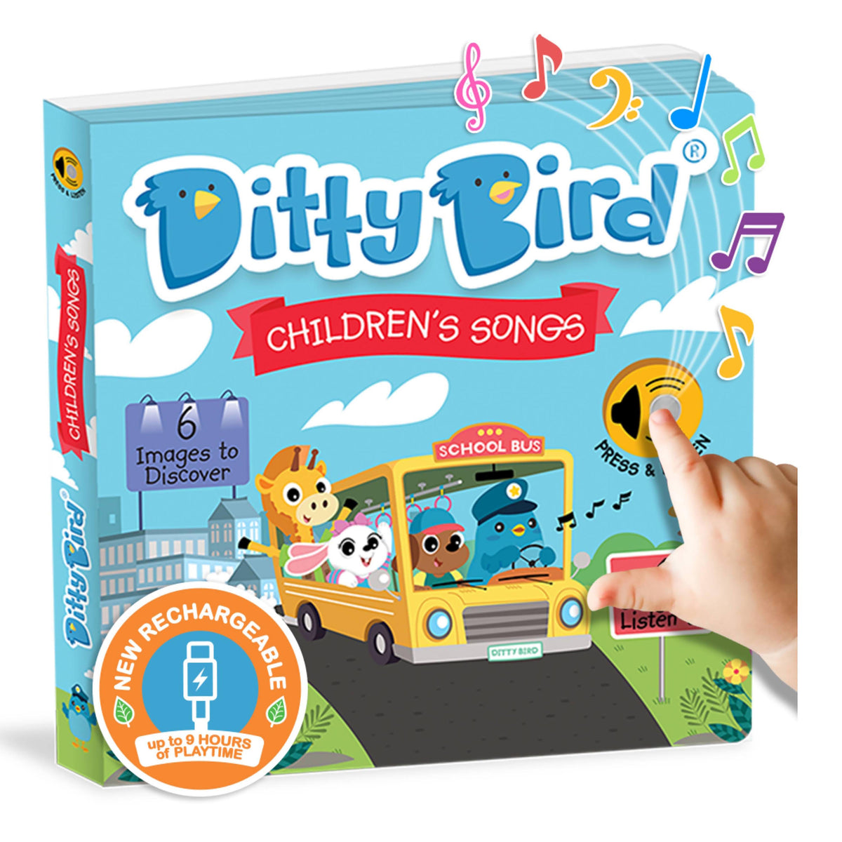 Ditty Bird Children's Songs USB-C Sound Book Multi-Coloured
