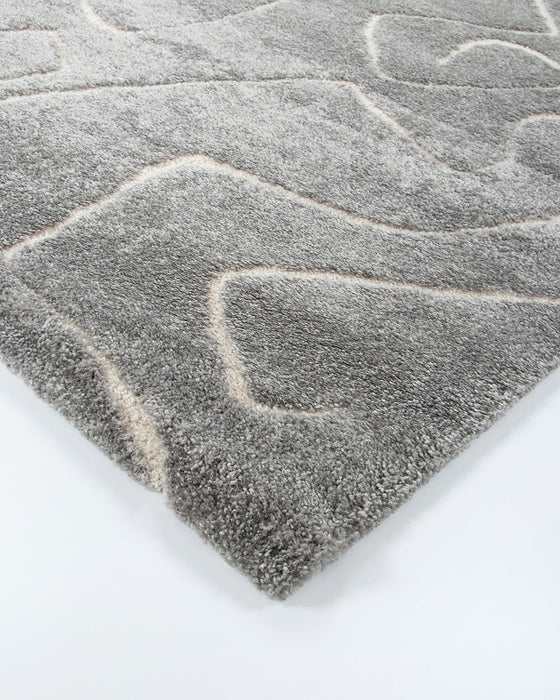 Labyrinth Silver Floor Rug