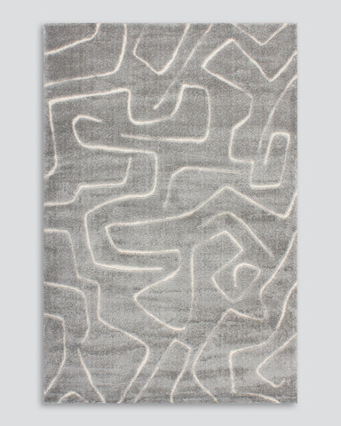 Labyrinth Silver Floor Rug