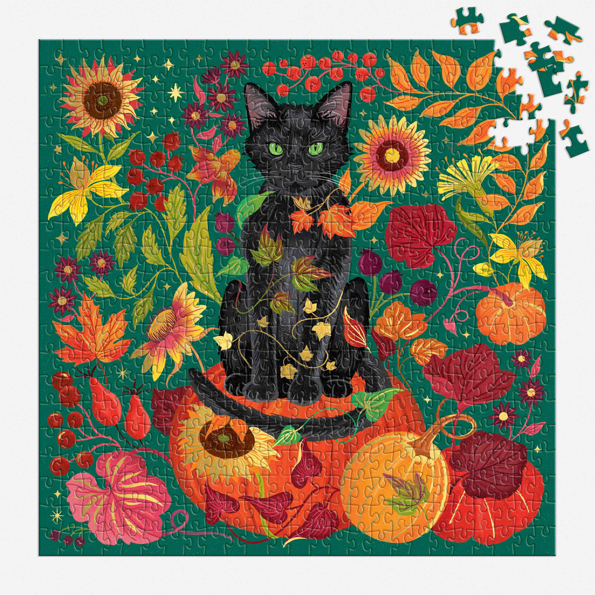 Galison Whiskers of Autumn Foil Puzzle - 500pc Multi-Coloured