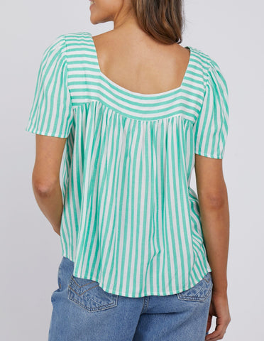 Aurora Stripe Top - Bright Green