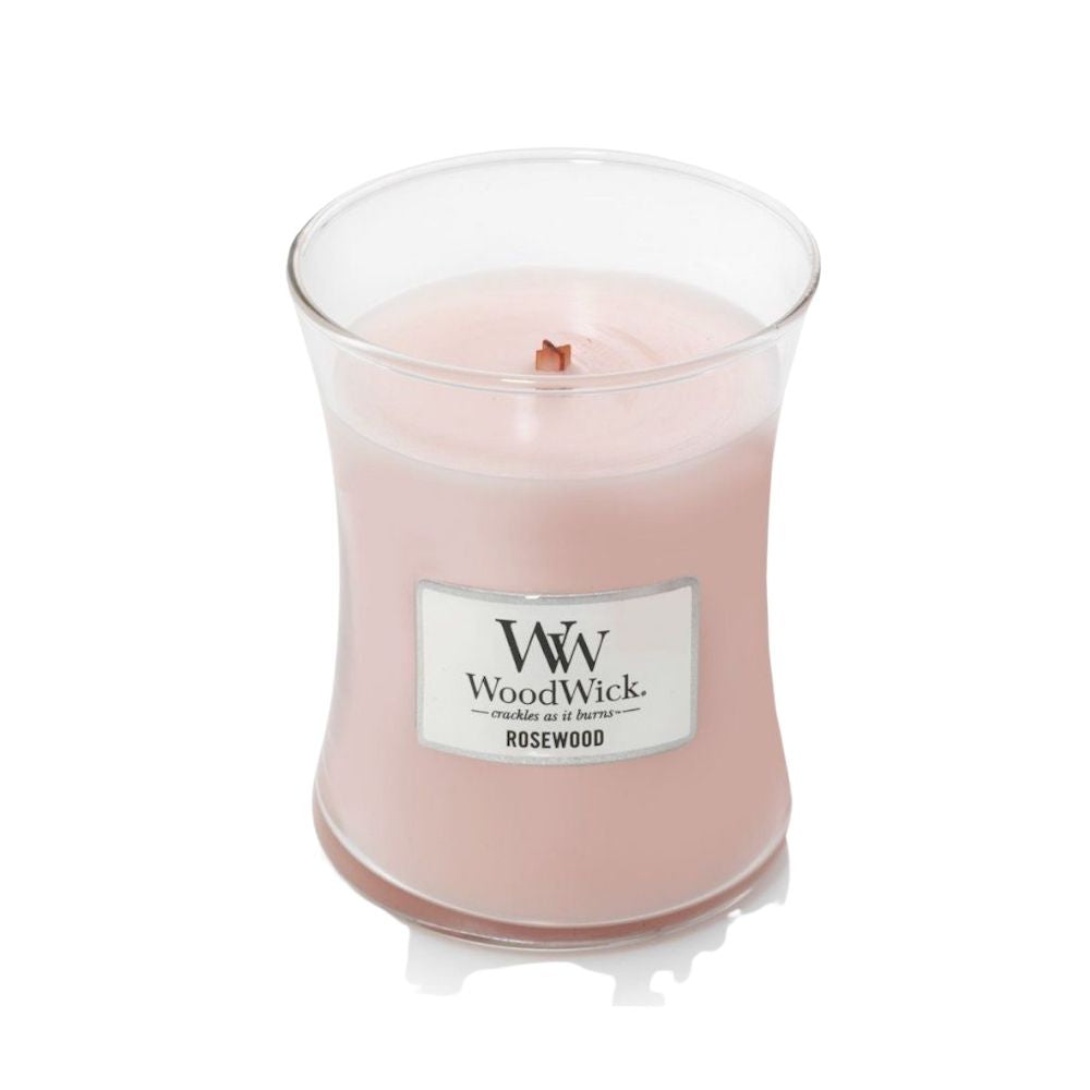 Medium WoodWick Scented Soy Candle - Rosewood