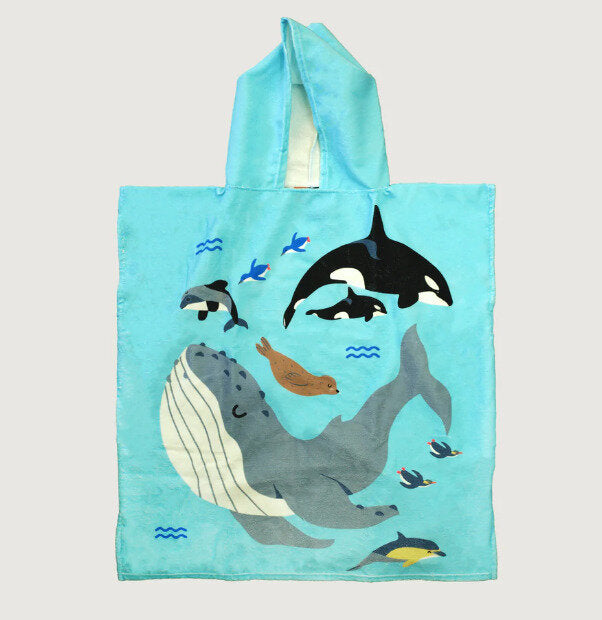 Kids Towel Hoodie Under the Sea 5-7 Years