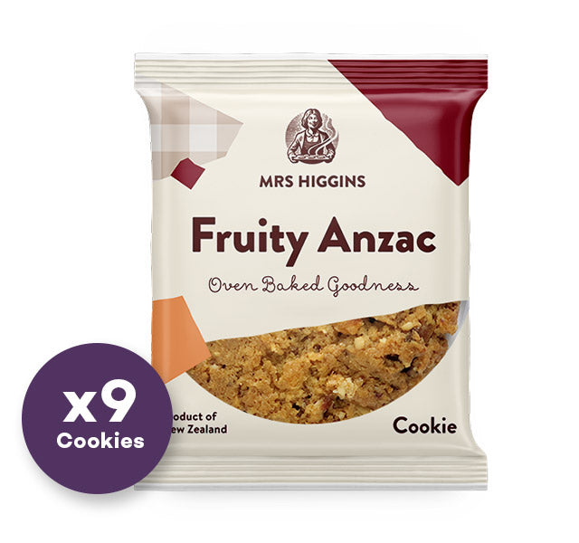Mrs Higgins Fruity Anzac 85g x 9 bars