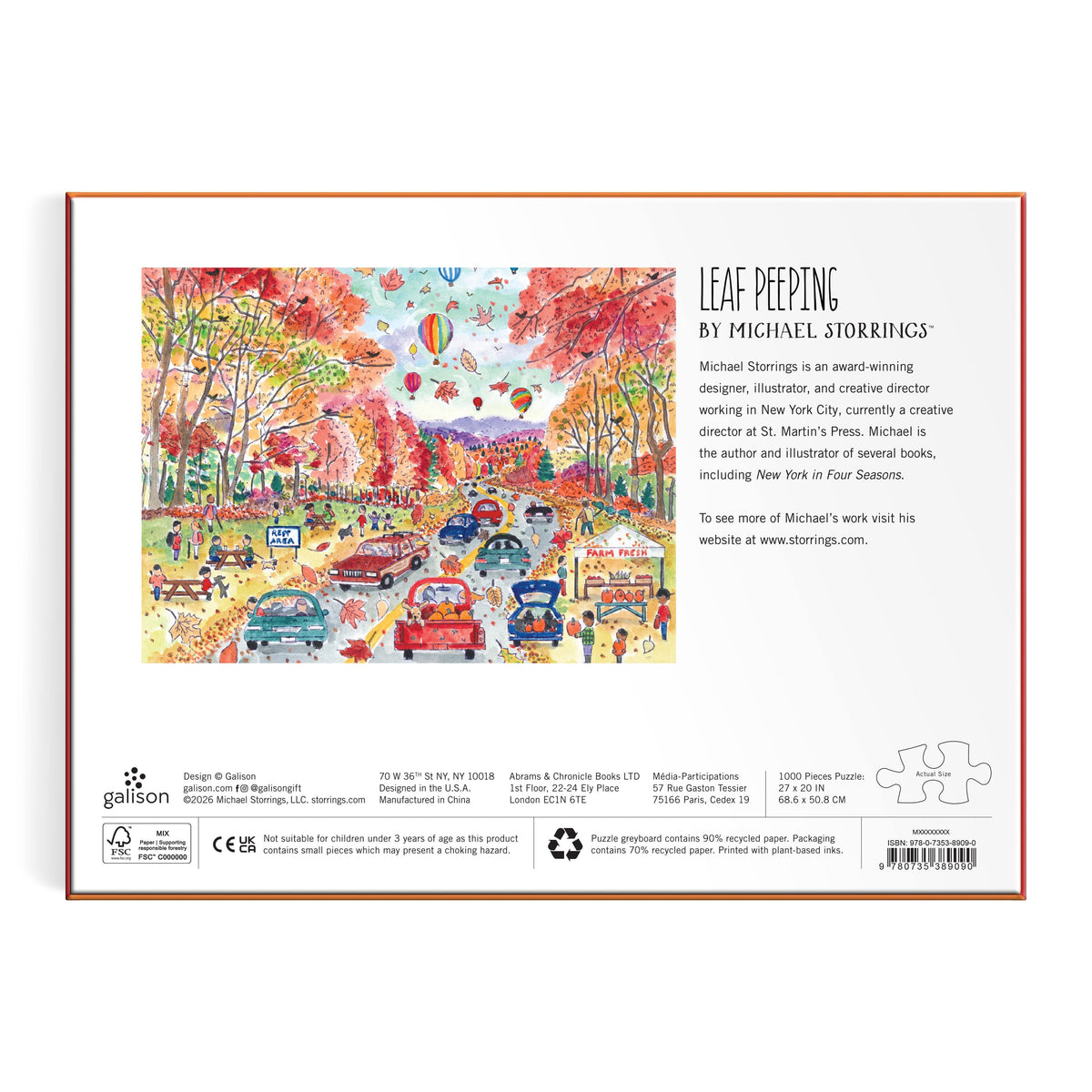 Galison Storrings Leaf Peeping Puzzle - 1000pc Multi-Coloured