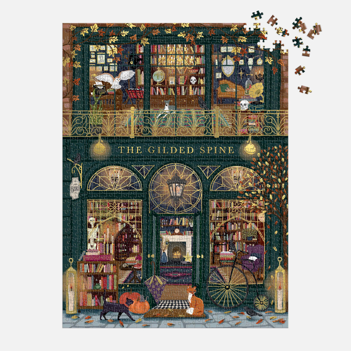 Galison The Gilded Spine Foil Puzzle - 1000pc Multi-Coloured