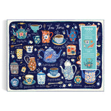 Galison Tea Time Puzzle with Shaped Pieces - 1000pc Multi-Coloured
