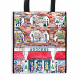 Galison Storrings A Day at the Bookstore Reusable Bag Multi-Coloured