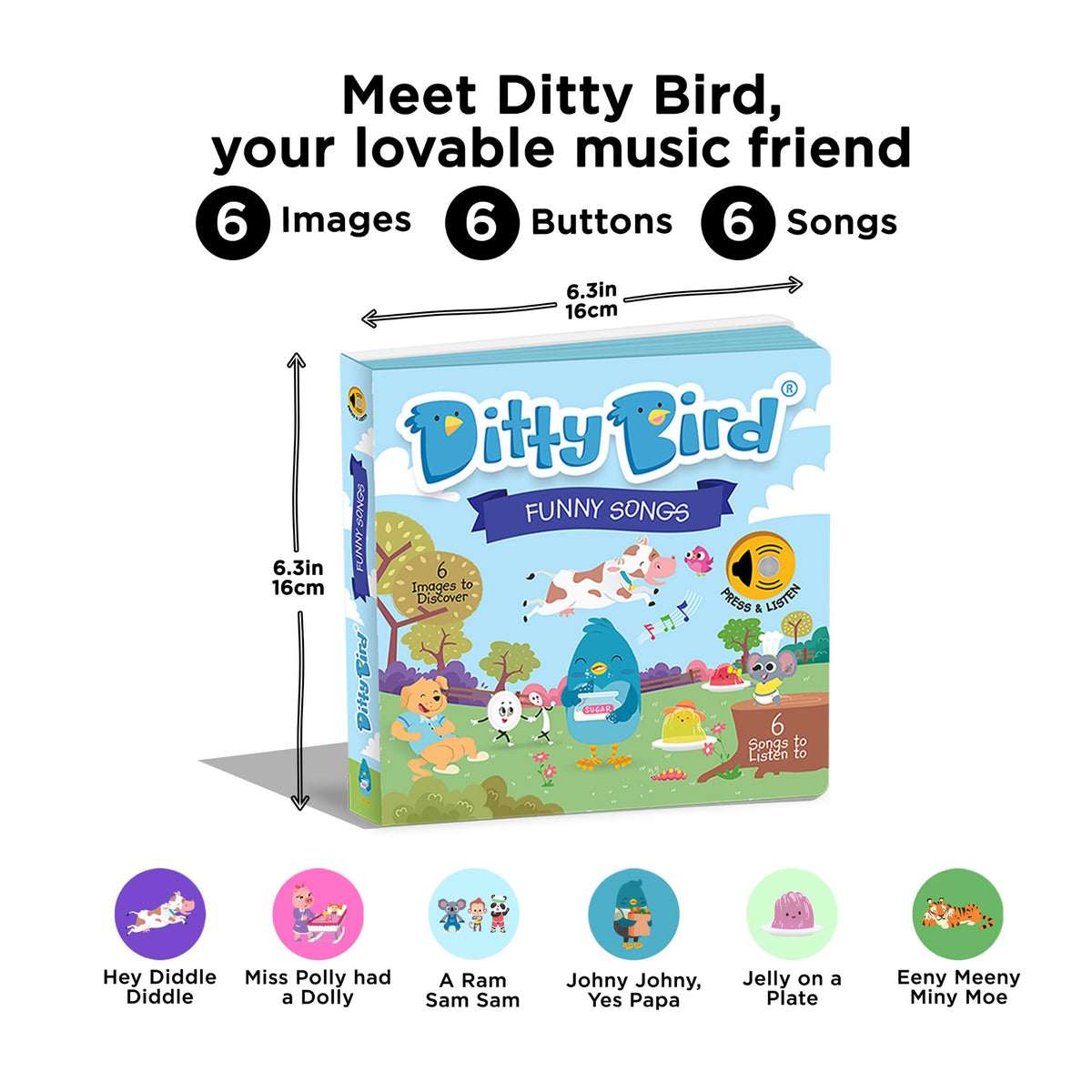 Ditty Bird Funny Songs Multi-Coloured