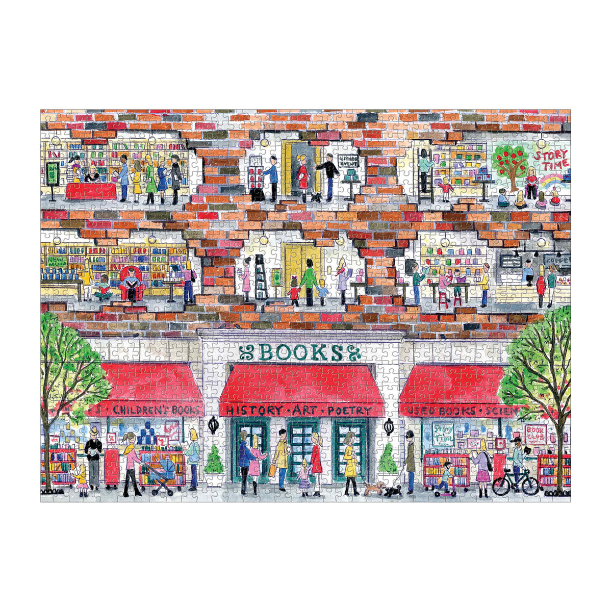 Galison Storrings A Day at the Bookstore Puzzle - 1000pc Multi-Coloured