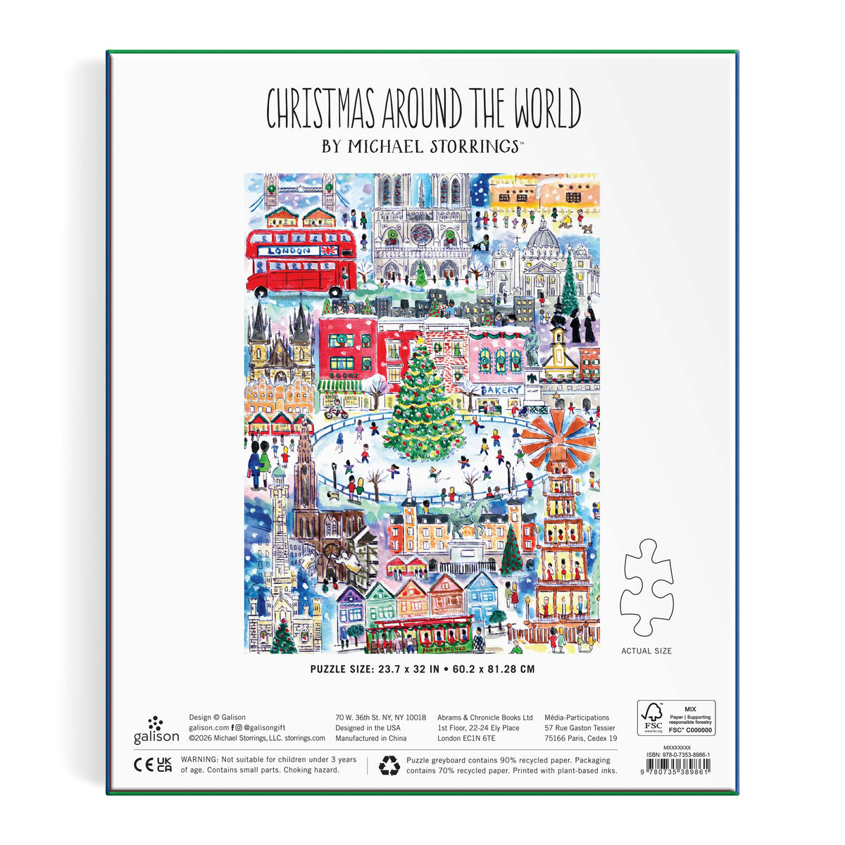Galison Storrings Christmas World Foil Puzzle - 1500pc Multi-Coloured
