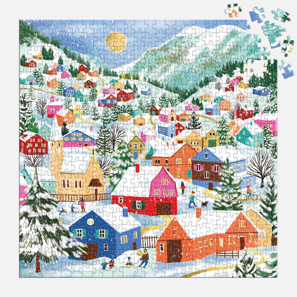Galison Swiss Alpine Village Foil Puzzle - 500pc Multi-Coloured