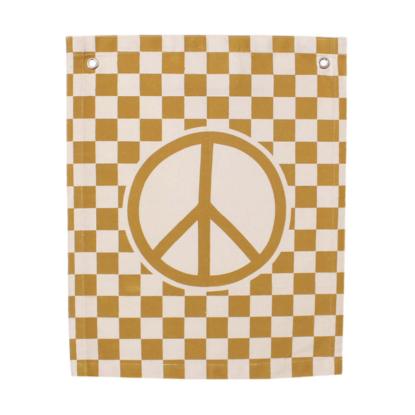 Banner Checkered Peace Sign