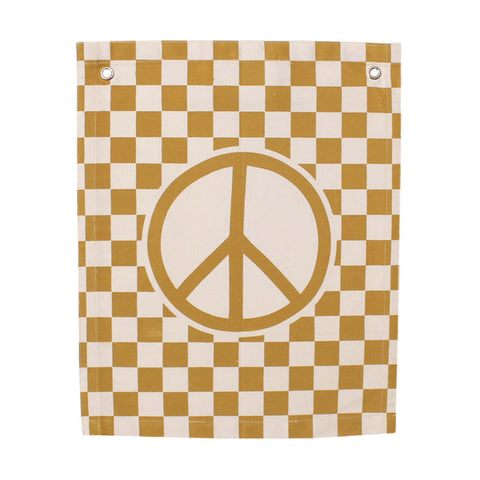 Banner Checkered Peace Sign