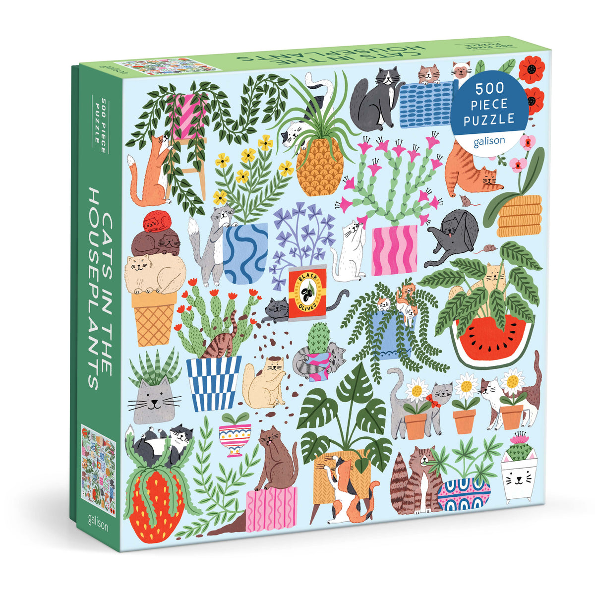 Galison Cats in the Houseplants Puzzle - 500pc Multi-Coloured