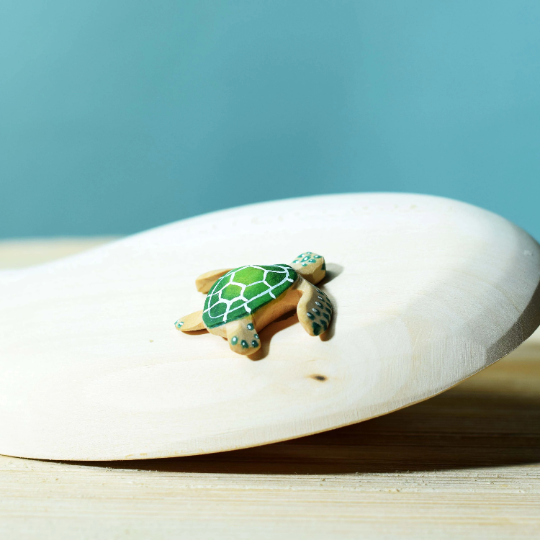 Bumbu Wooden Animal Ocean | Baby Turtle Green