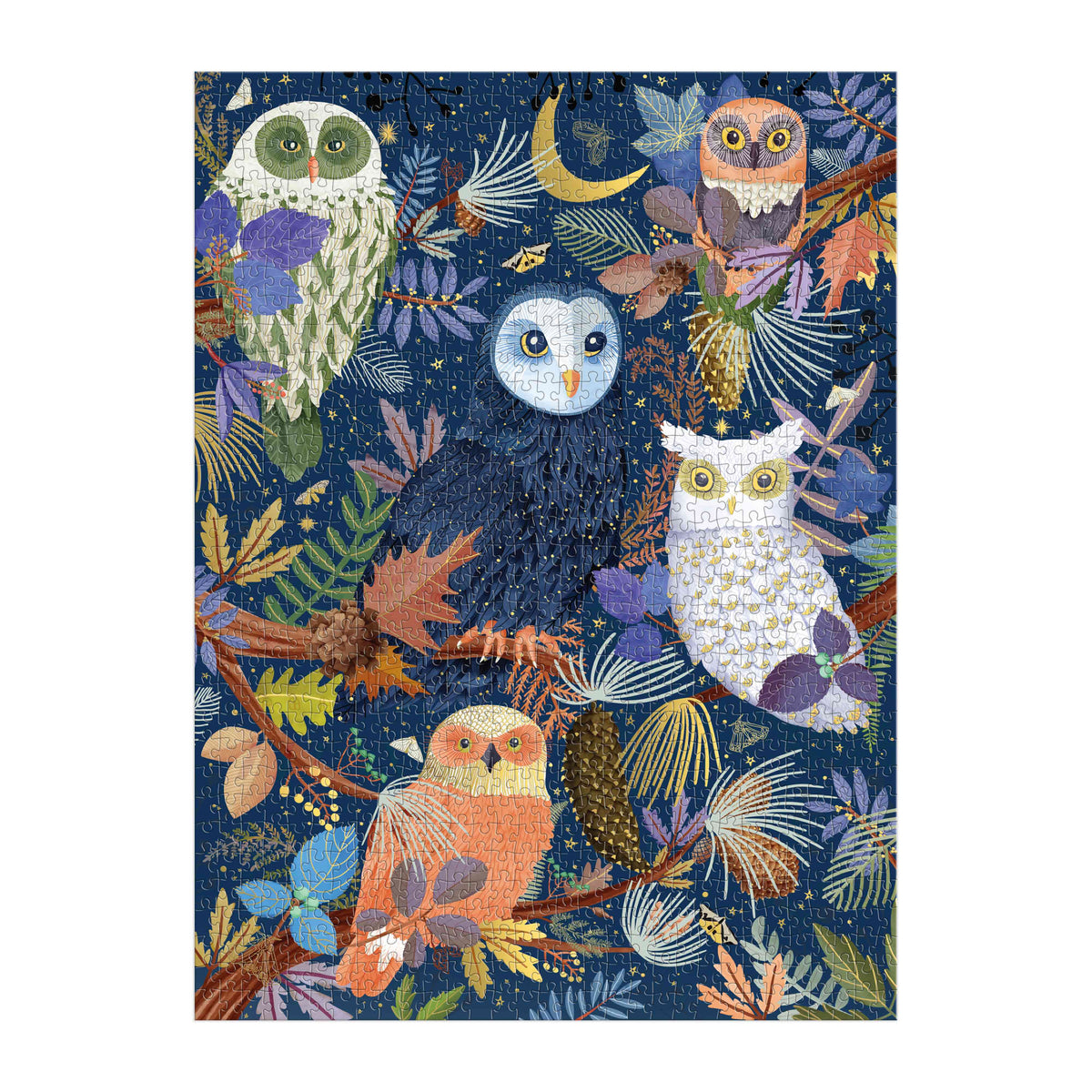 Galison Owls at Dawn Foil Puzzle - 1000pc Multi-Coloured
