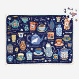 Galison Tea Time Puzzle with Shaped Pieces - 1000pc Multi-Coloured